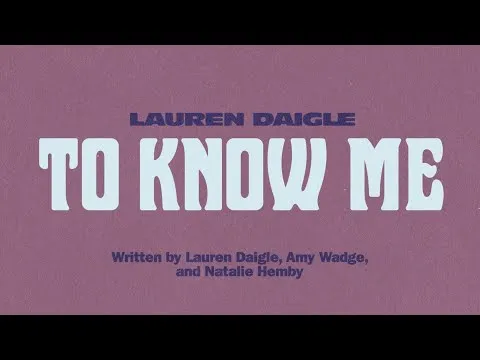 To Know Me official video thumbnail
