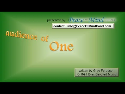 The Audience of One by Sovereign Grace Music video thumbnail